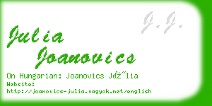 julia joanovics business card